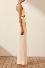Irena High Waisted Tailored Pant - Ivory