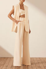 Irena High Waisted Tailored Pant - Ivory