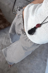 Pin Stripe Drawstring Pant - Espresso - BLVD