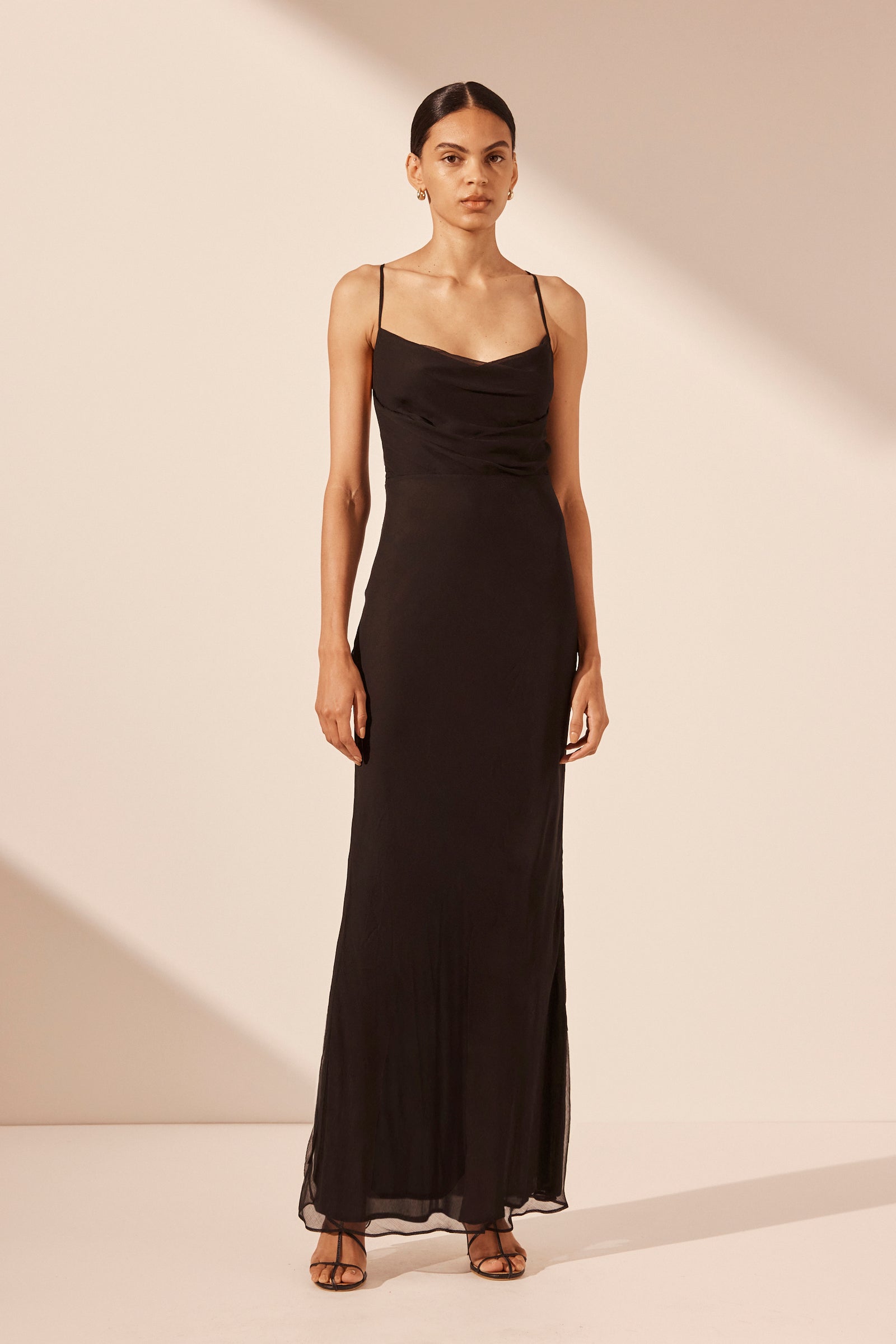 Claude Lace Back Bias Maxi Dress - Black – BLVD