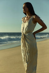 DK Wrap Midi Dress - Oyster - BLVD