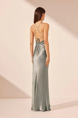 La Lune Lace Back Maxi Dress - Sage