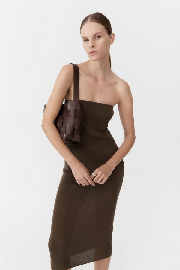 Woven Mini Tote - Chocolate