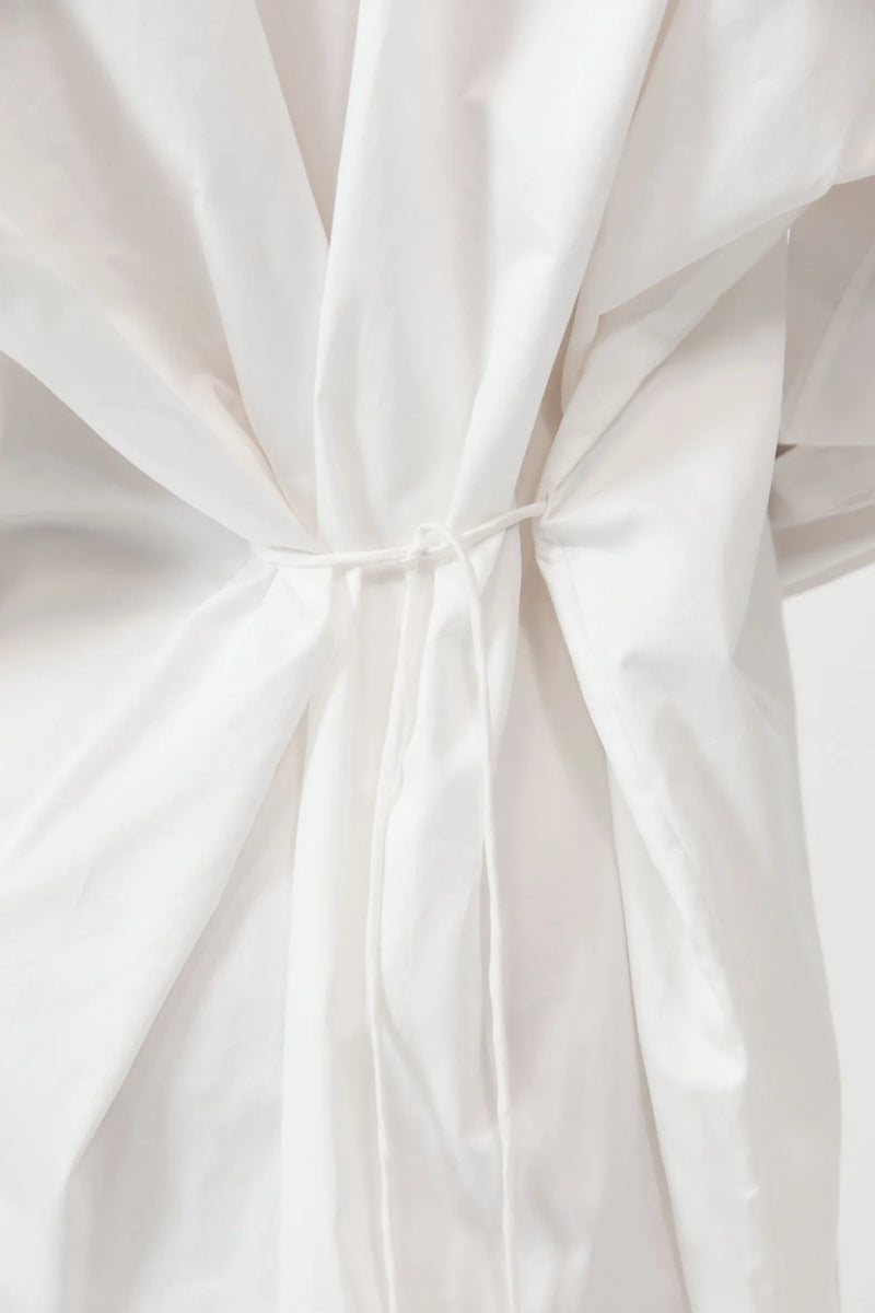 Cotton Oversized Shirt Dress - White