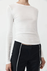 Organic Cotton Long Sleeve Top - White