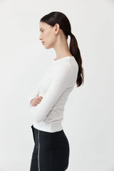 Organic Cotton Long Sleeve Top - White