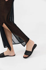 Macrame Mesh Slides - Black