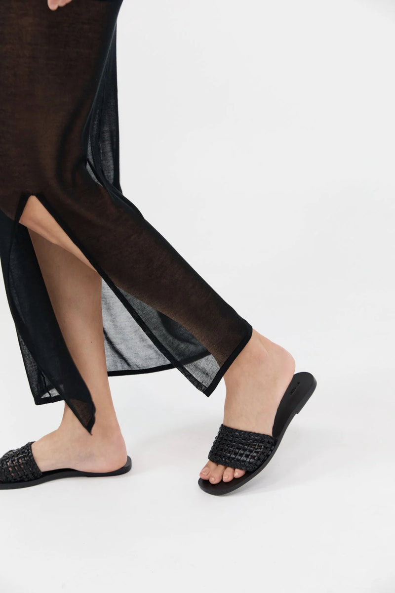 Macrame Mesh Slides - Black