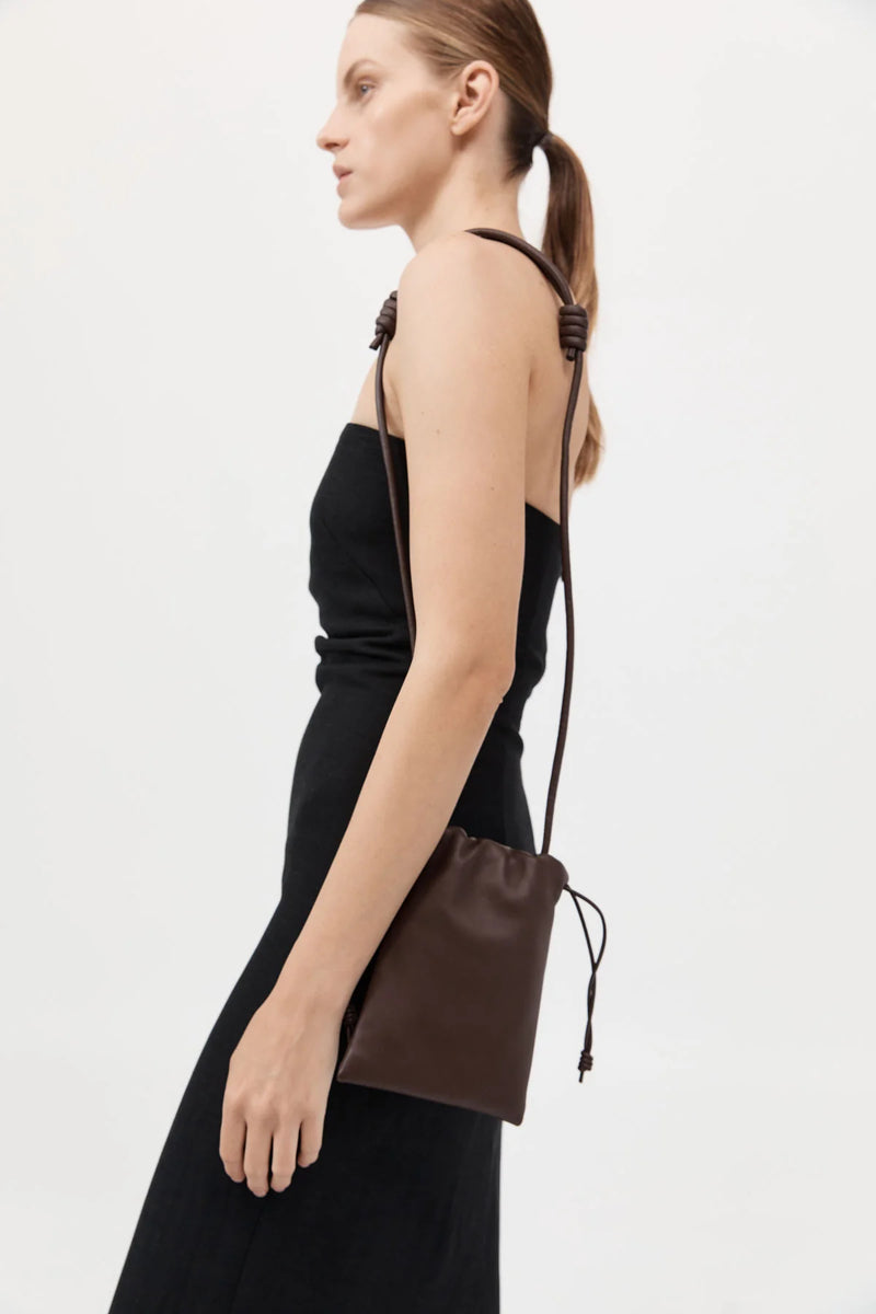Soft Drawstring Pouch - Chocolate