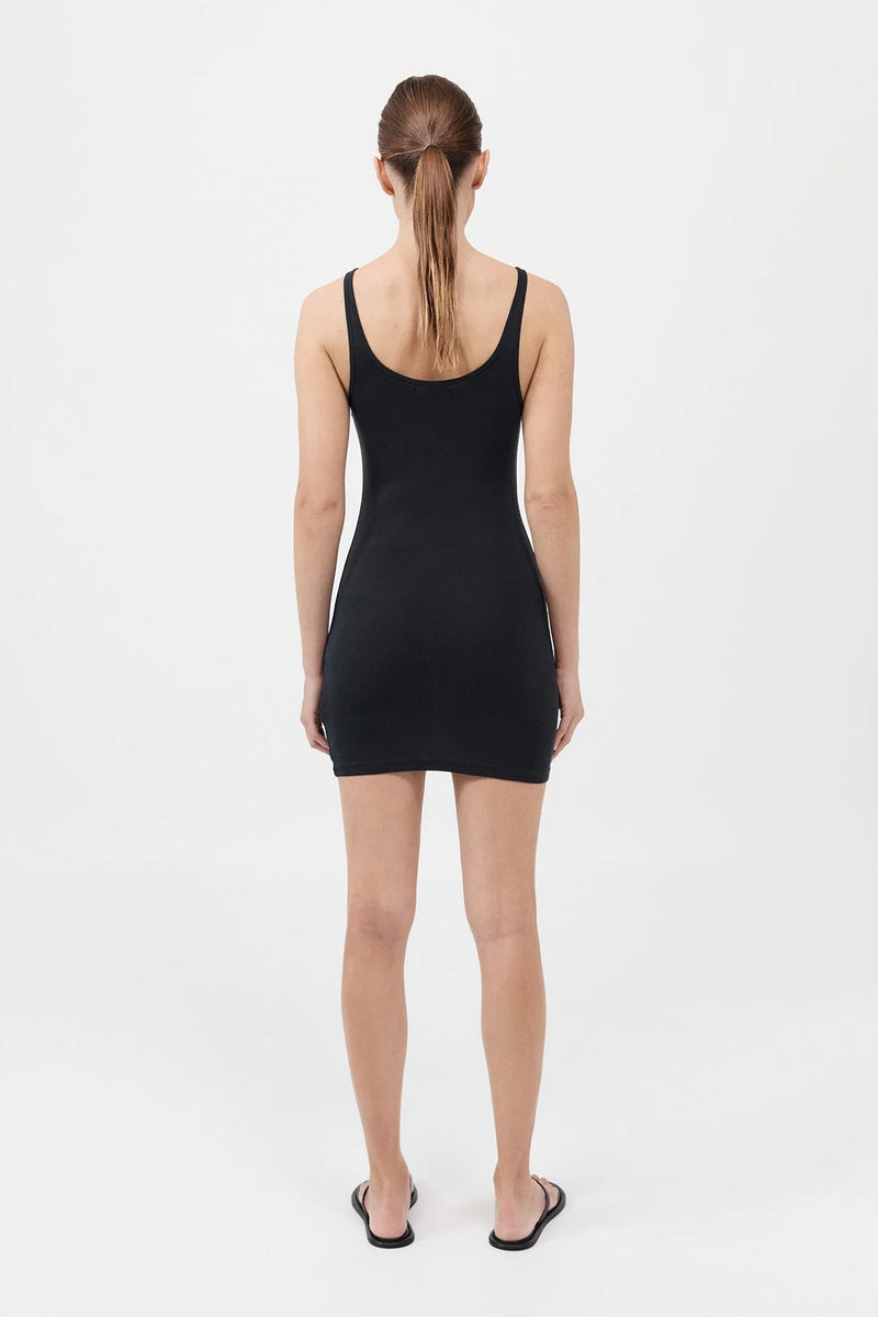 Organic Cotton Slip Dress - Black