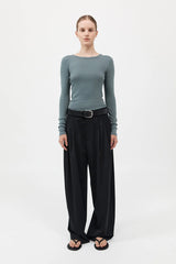 Organic Cotton Long Sleeve Top - Balsam Green