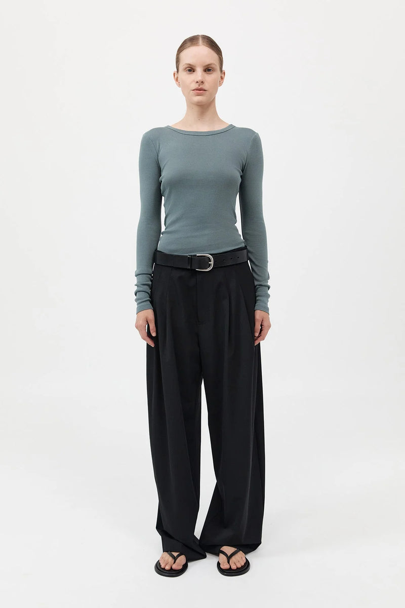 Organic Cotton Long Sleeve Top - Balsam Green