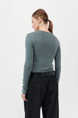 Organic Cotton Long Sleeve Top - Balsam Green