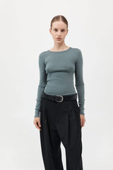 Organic Cotton Long Sleeve Top - Balsam Green