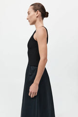 Bateau Cut Out Dress - Black