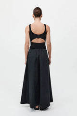 Bateau Cut Out Dress - Black