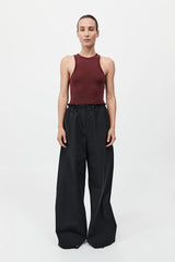 Petite Paperbag Waist Pants - Black
