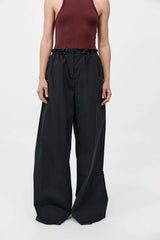 Petite Paperbag Waist Pants - Black