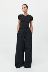 Petite Paperbag Waist Pants - Black