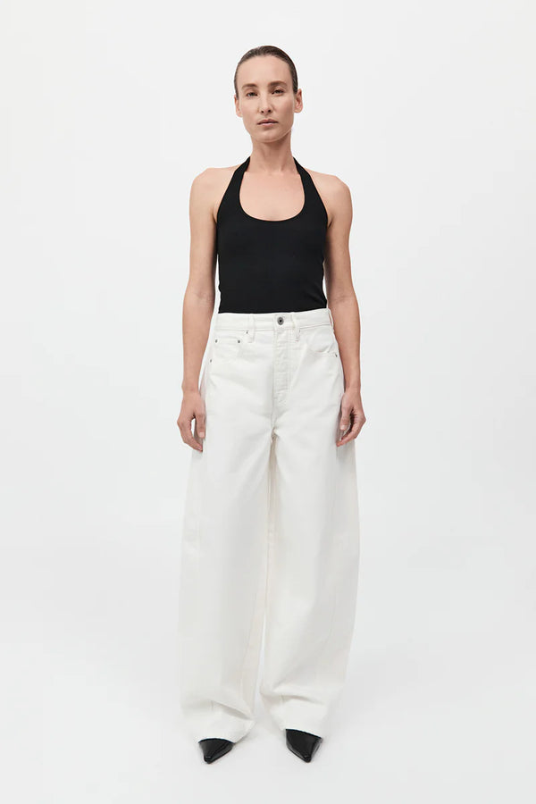 Rib Halter Top - Black