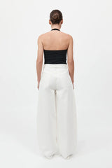 Rib Halter Top - Black
