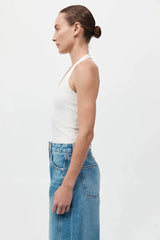 Rib Halter Top - White