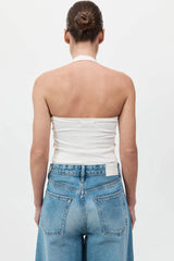 Rib Halter Top - White