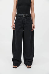 Mid Rise Balloon Jeans - Black