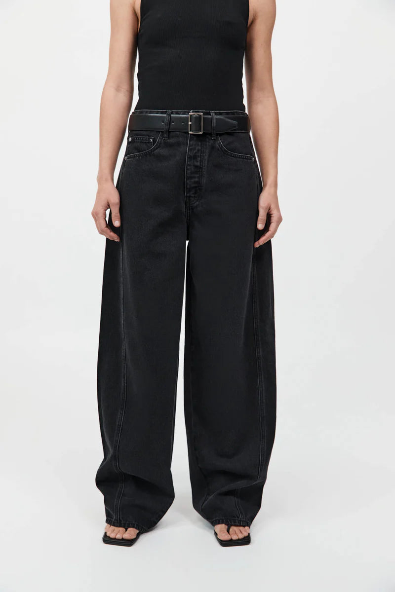 Mid Rise Balloon Jeans - Black