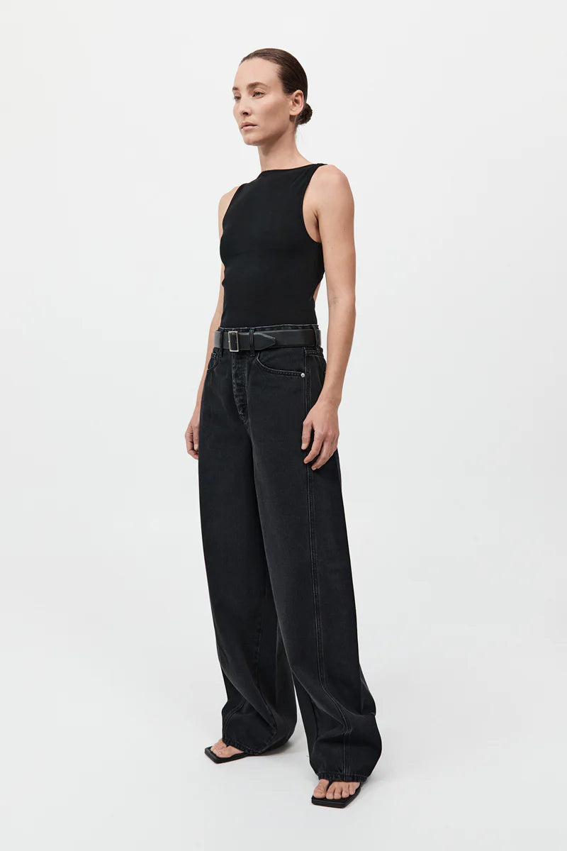 Mid Rise Balloon Jeans - Black