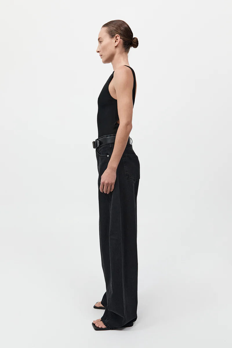 Mid Rise Balloon Jeans - Black