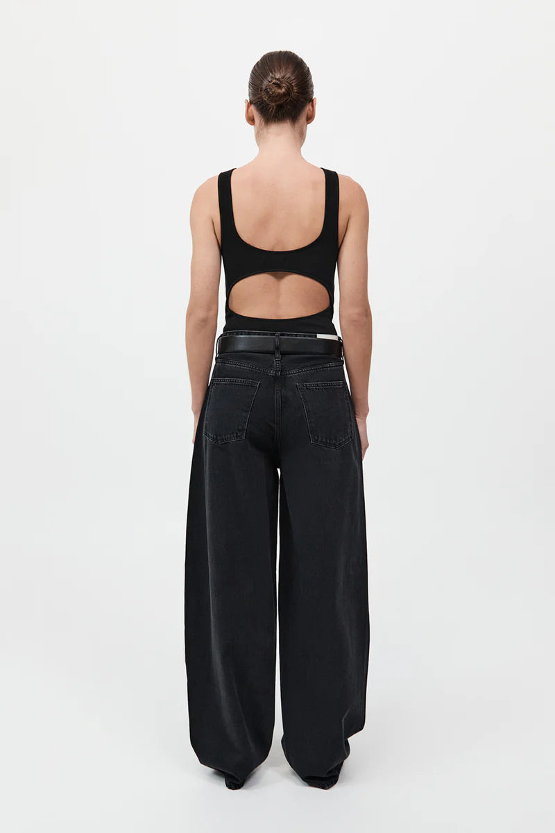 Mid Rise Balloon Jeans - Black