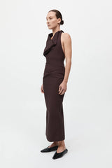 Structural Tie Dress - Port