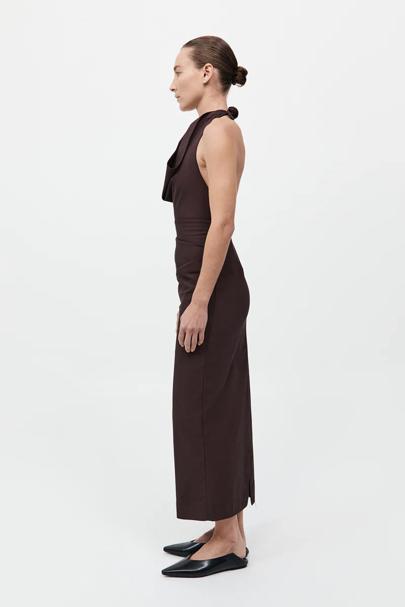 Structural Tie Dress - Port