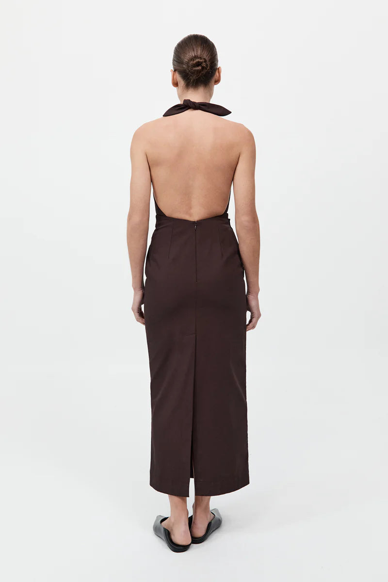 Structural Tie Dress - Port