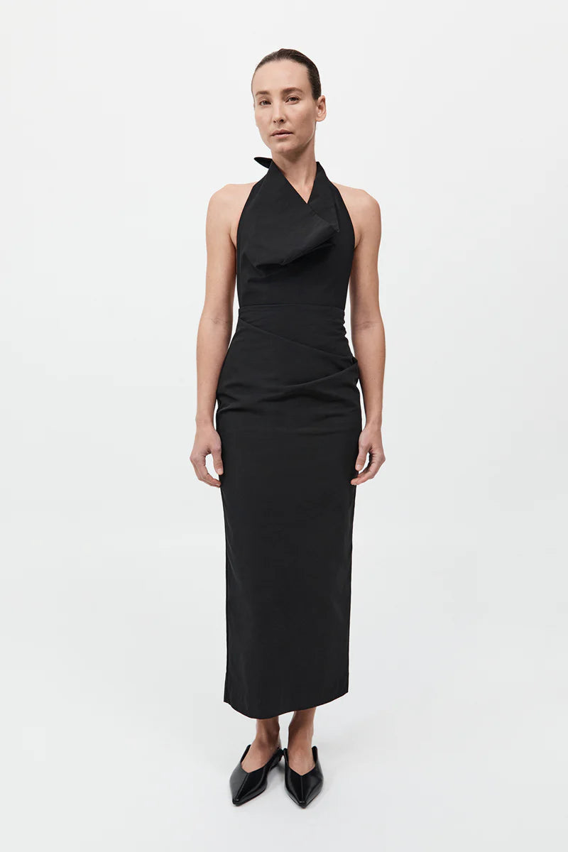 Structural Tie Dress - Black