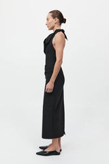 Structural Tie Dress - Black