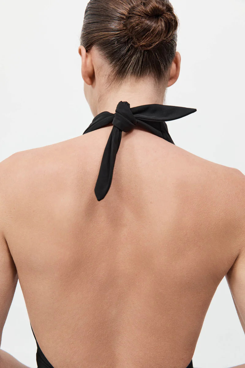 Structural Tie Dress - Black