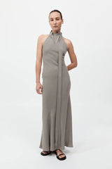 Bias Scarf Dress - Slate