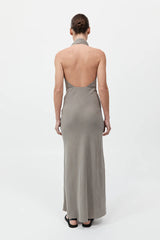 Bias Scarf Dress - Slate