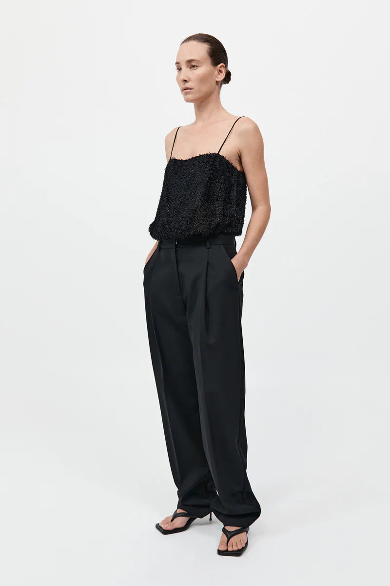 Tailored Pleat Pant - Black