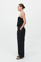 Tailored Pleat Pant - Black