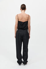 Tailored Pleat Pant - Black
