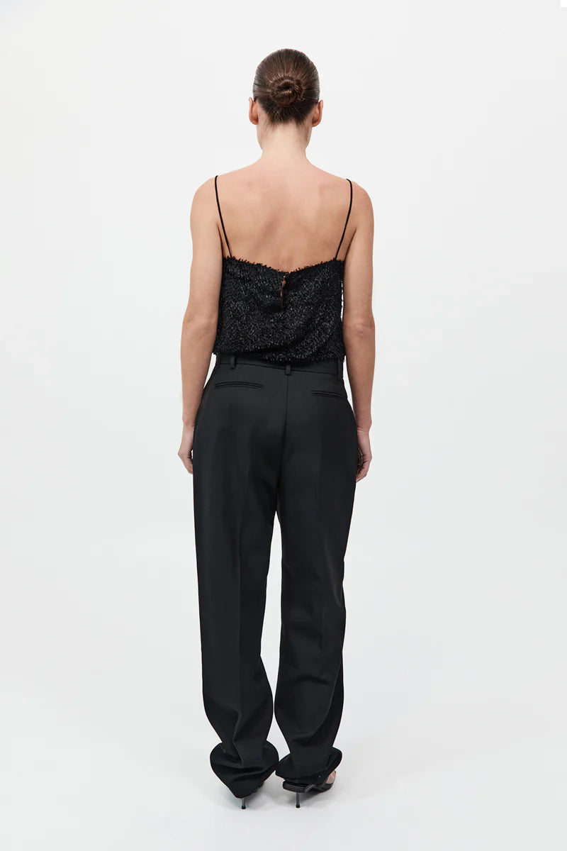 Tailored Pleat Pant - Black