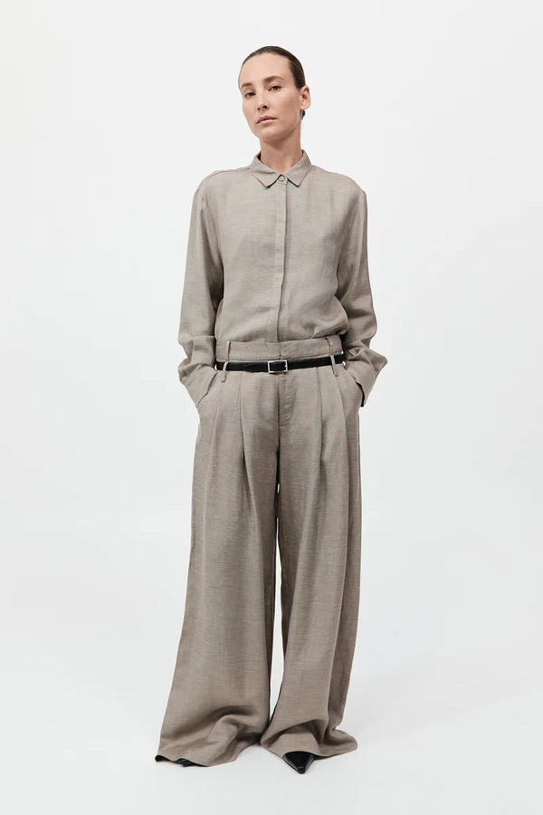 Melange Double Loop Pants - Rye