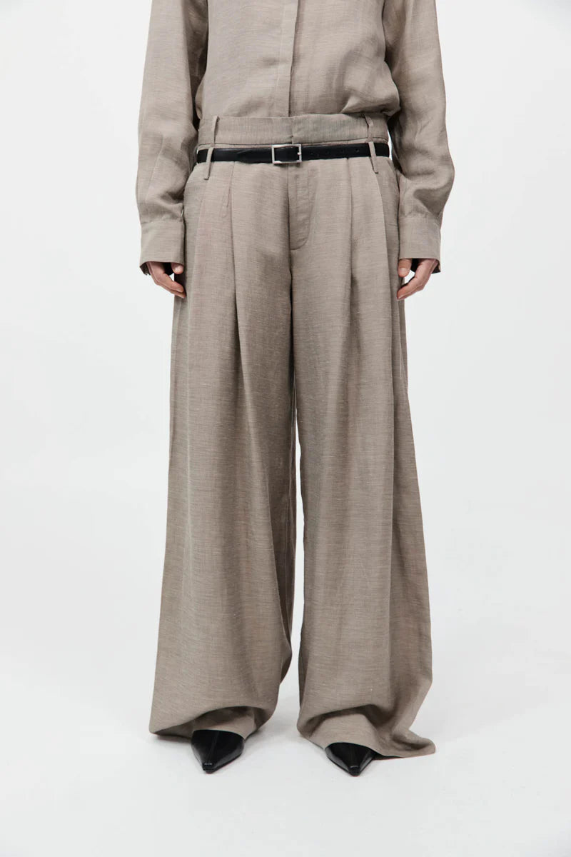 Melange Double Loop Pants - Rye