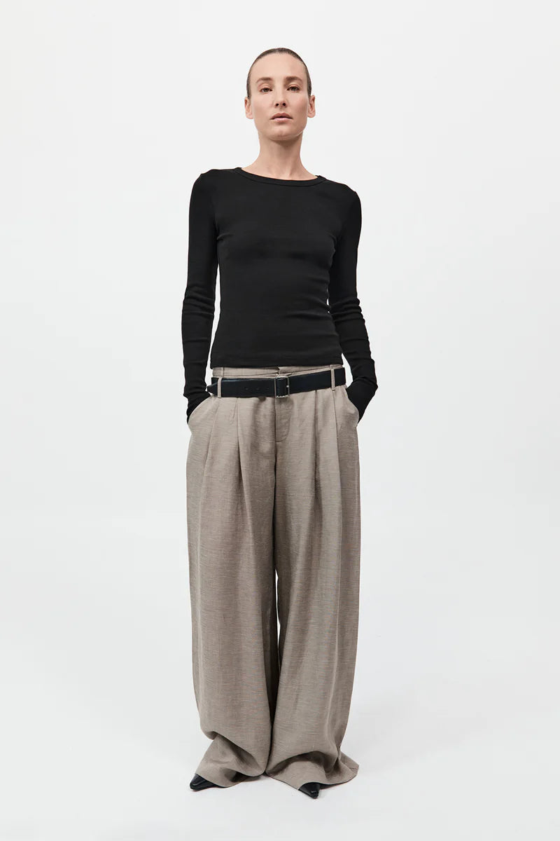Organic Cotton Long Sleeve Top - Jet Black