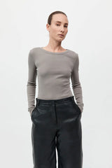 Organic Cotton Long Sleeve Top - Slate