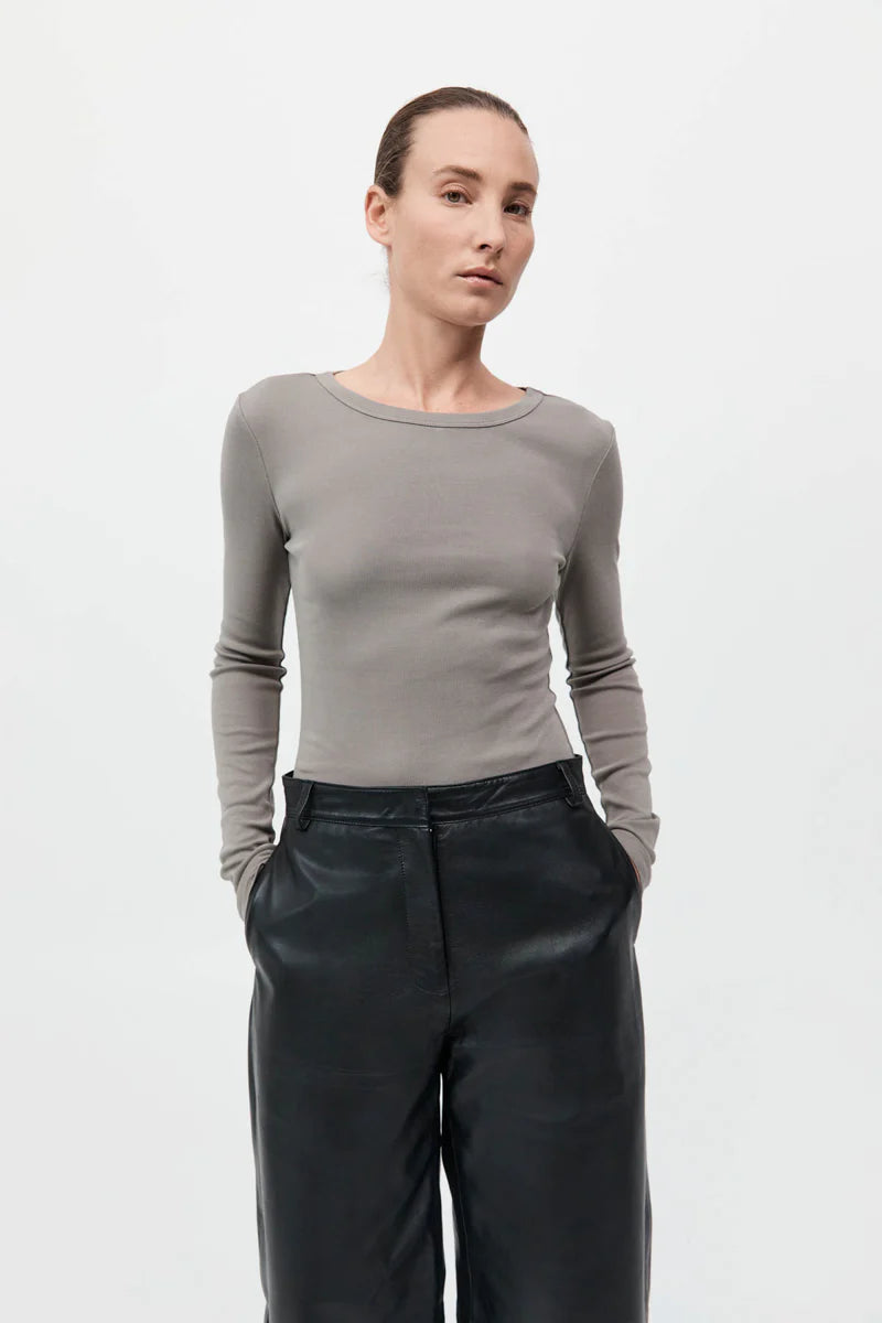 Organic Cotton Long Sleeve Top - Slate