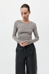 Organic Cotton Long Sleeve Top - Slate
